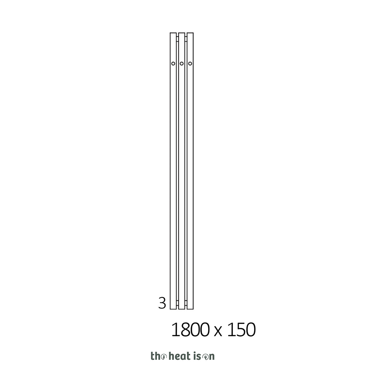 Terma ROLO HANGER, 1800h x 150w(mm), 1213 BTUs Vertical Radiator, Dark Bronze