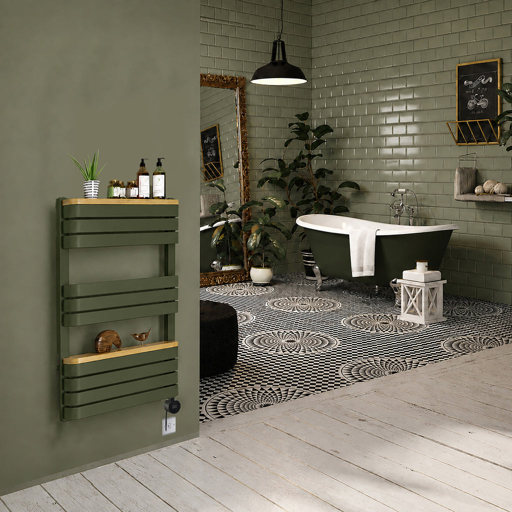 01-dq-tesoro_-800h-x-500w_mm_-300w-electric-towel-rail_-ral-6025-matt-fern-green-_wi-fi-controlled-with-terma-veo-element-in-black_raw-metal_-15-28-_c