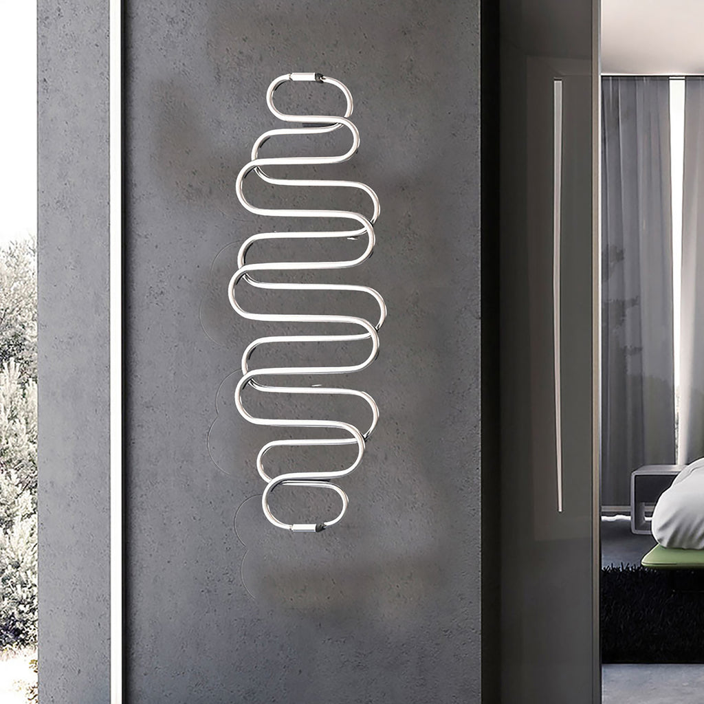 Terma PERLA E, 1360h x 500w(mm), 213w Dry Electric Towel Rail (with heating wire), Chrome (simple on/off button, no timer/no drying func.)