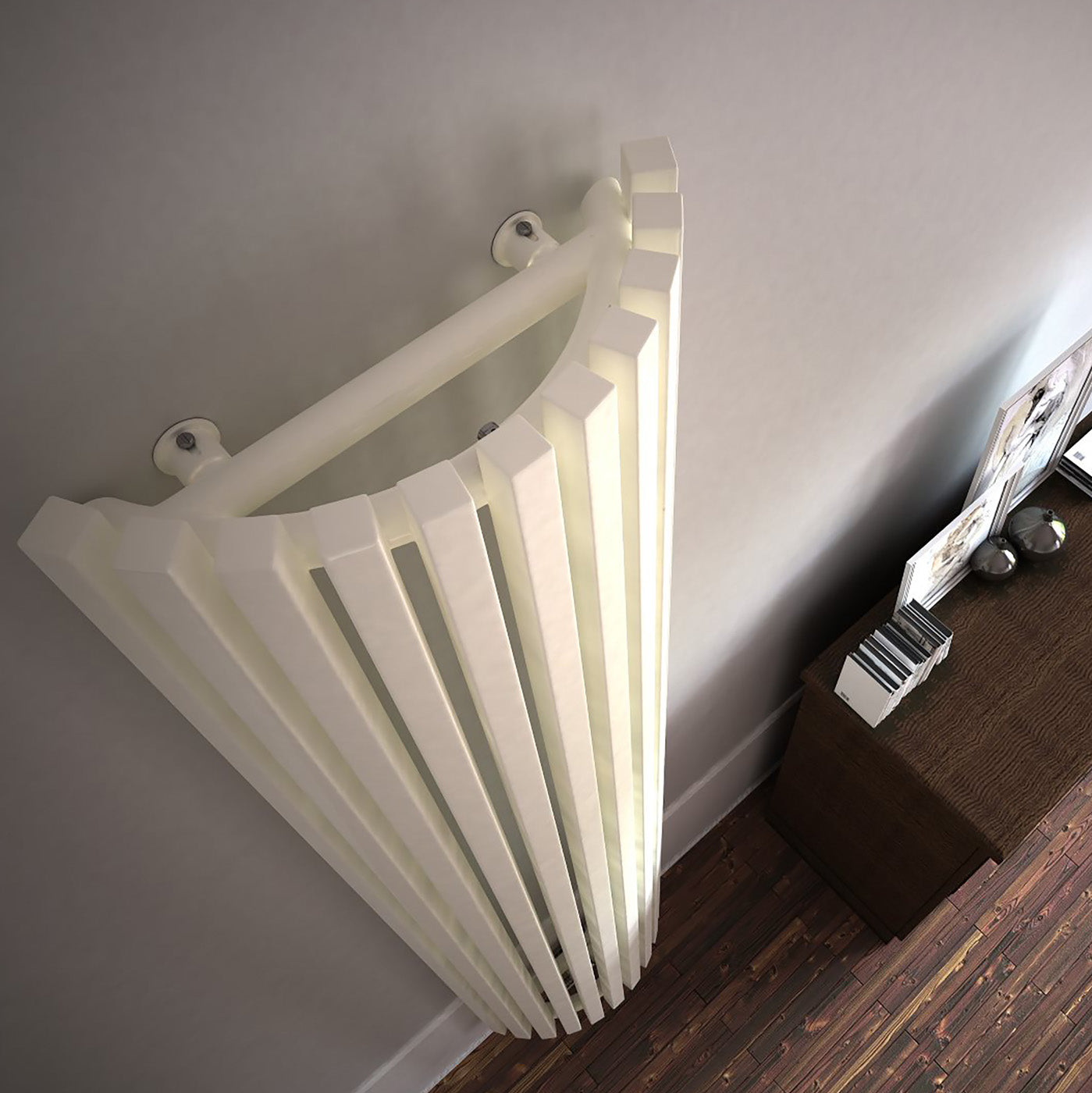 Terma TRIGA AW, 1900h x 430w(mm), 4282 BTUs, Vertical Designer Radiator, RAL 9016 Matt White