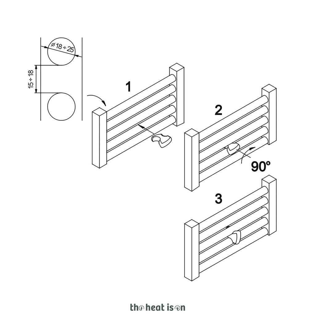 Terma YO!, Elastomer (Rubbery Plastic) Insert & Rotate to Fit Hanger Accessory, 5x Colours, for Various Terma Towel Rails