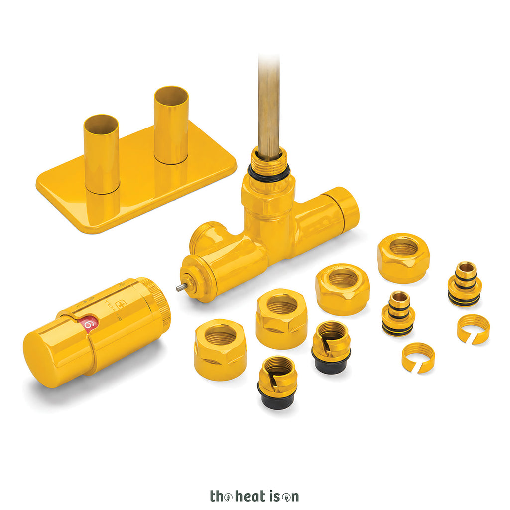 01-thermostatic-50mm-radiator-valves-trvs-with-immersion-tube-for-dual-fuel-or-single-entry-point-radiator-pipe-masking-RAL-1003-matt-signal-yellow-left-sided-angled-unico