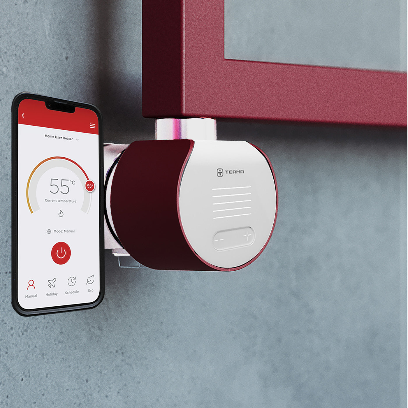 01_Heating-Element-VEO-Terma-SMART-Controller_-Red-Wine-Clamshell_-White-Fascia-_Supplied-with-UK-Plug-pre-fitted