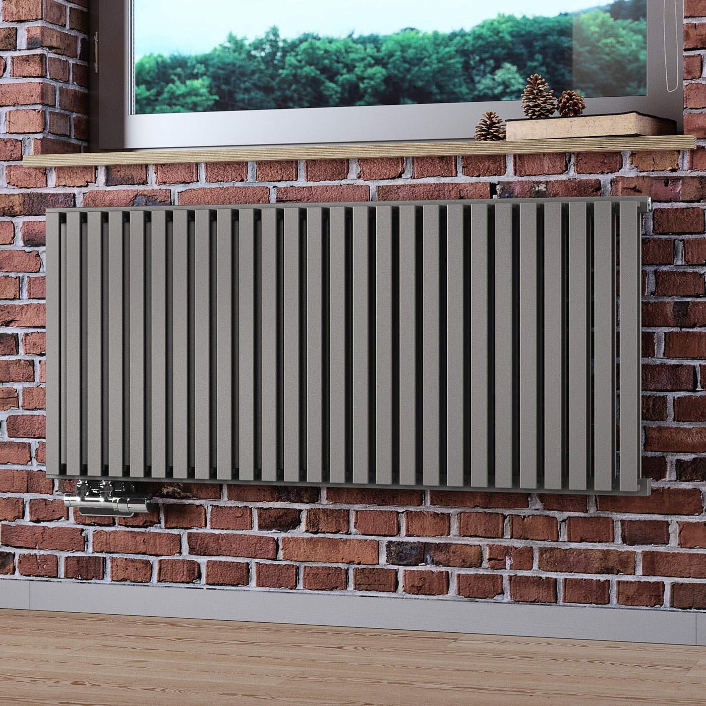 Terma NEMO, 530h x 1185w(mm), 3922 BTUs Designer Radiator, Metallic Stone