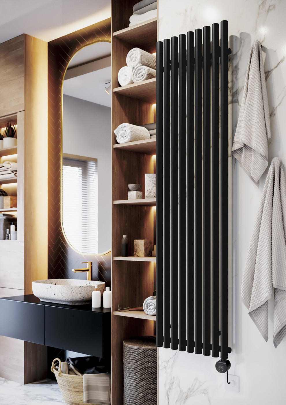 01_Terma-ROLO-ROOM-E-_Wi-Fi_-UK-plug_-1800h-x-480w_mm_-1-Kw-Electric-Radiator_-Textured-Heban-Black