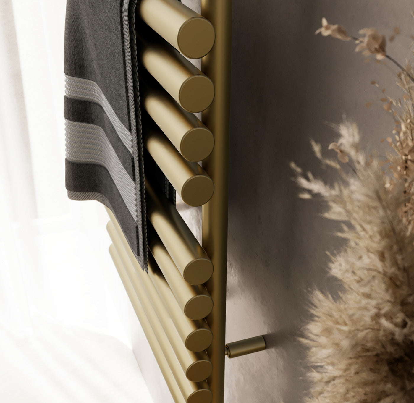 01_Terma-ROLO-TOWEL-_Wi-Fi_-15-28-deg._-1085h-x-520w_mm_-600w-Electric-Towel-Rail_-Matt-Brass-_matching-colour-element