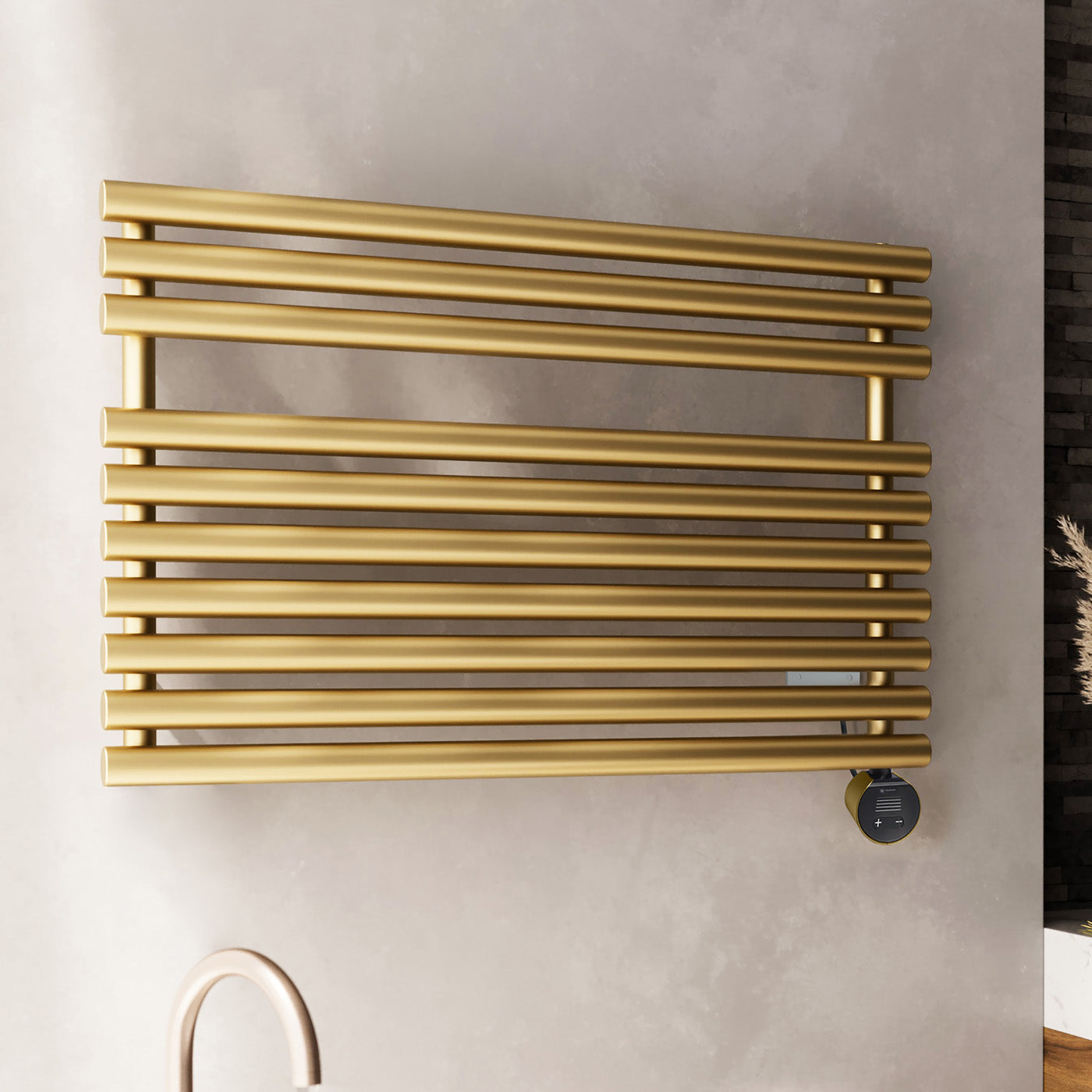 01_Terma-ROLO-TOWEL-_Wi-Fi_-15-28-deg._-590h-x-900w_mm_-_under-window_-600w-Electric-Towel-Rail_-Matt-Brass-_matching-colour-element
