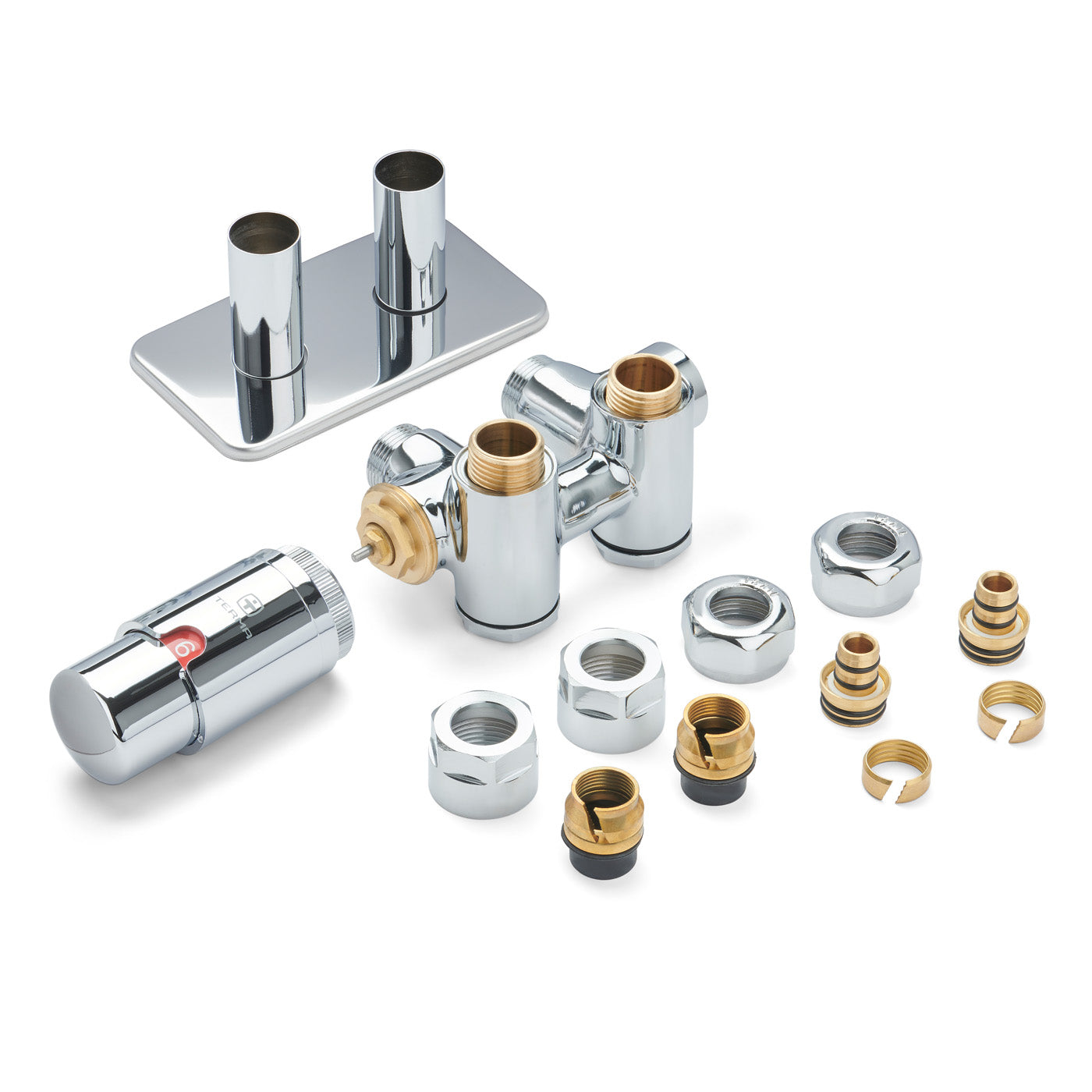 01_Thermostatic-50mm-Radiator-Valves-_TRVs_-with-Integrated-T-Piece-_for-Dual-Fuel_-_-Pipe-Masking_-Chrome_-LEFT-SIDED_-3-AXIS-_CORNER_-INTEGRA-DUO