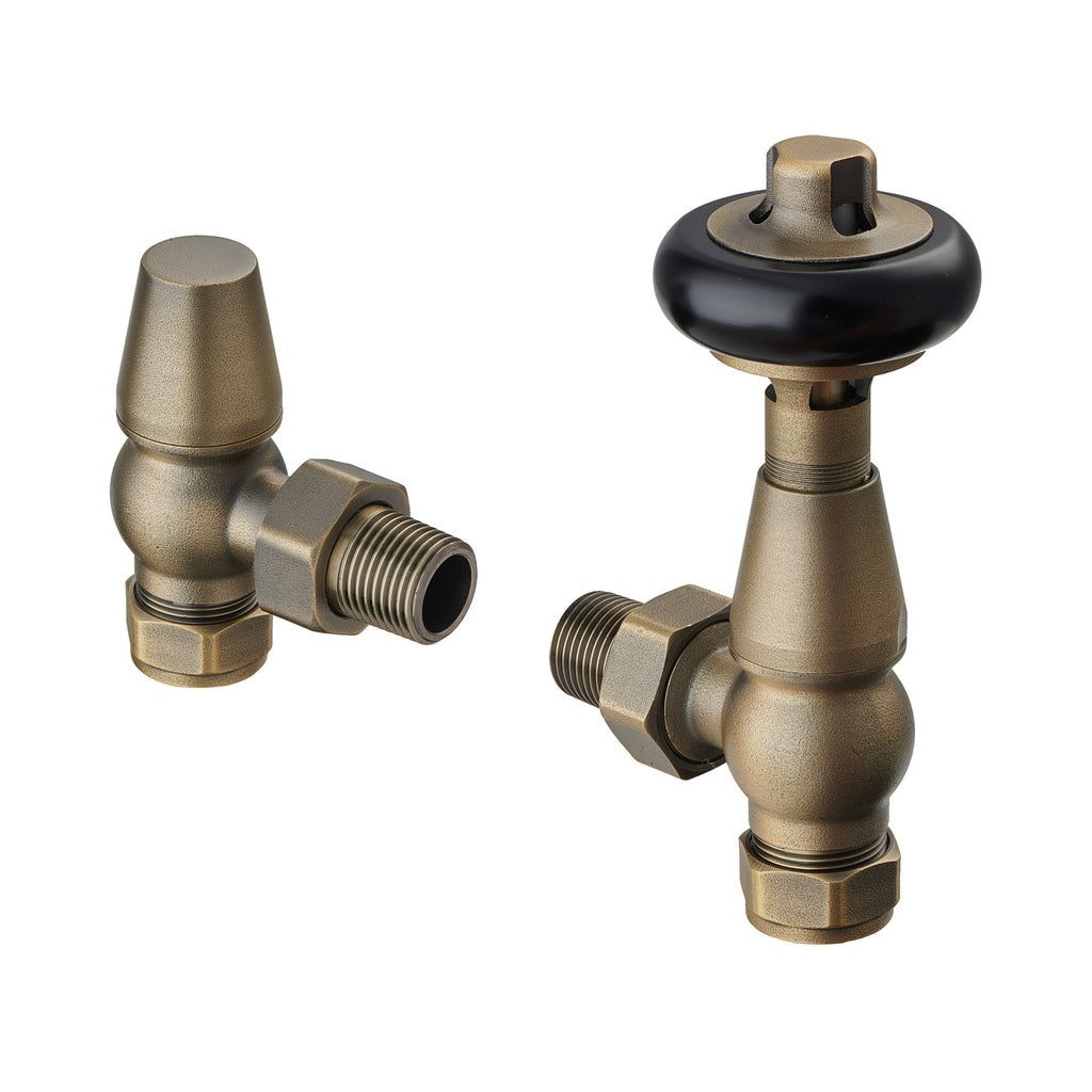 Brass Traditional Radiator Valves TRVs Angled Left or Right