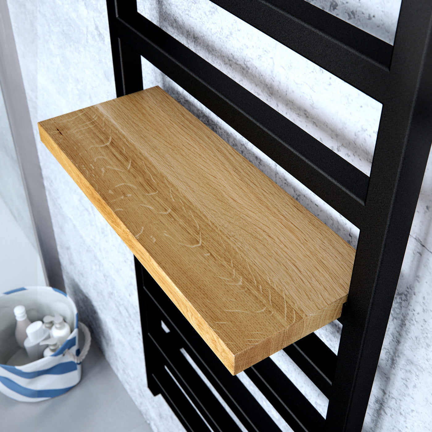01_Wooden-Shelf-Accessory_-Beech_-for-Terma-SIMPLE-Towel-Rail_-500mm-Wide-Model
