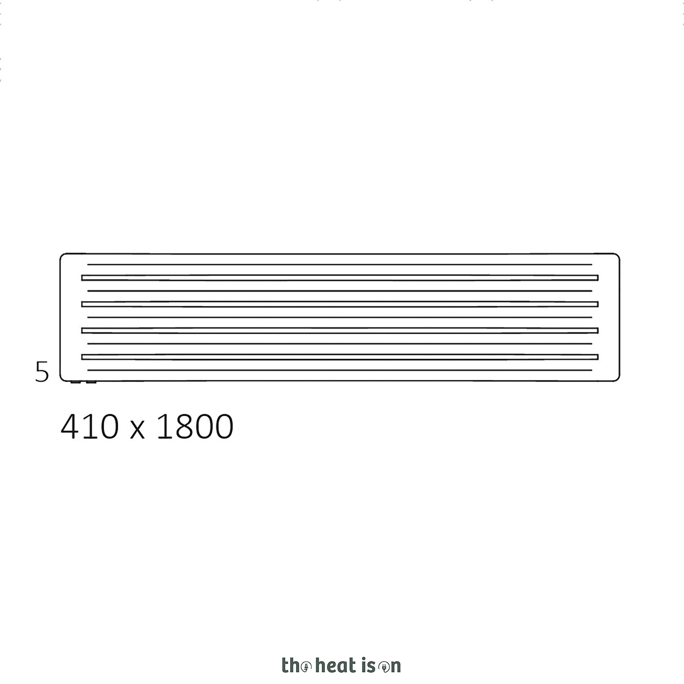 Terma AERO H, 410h x 1800w(mm), 2457 BTUs, Horizontal Designer Radiator, Salt & Pepper