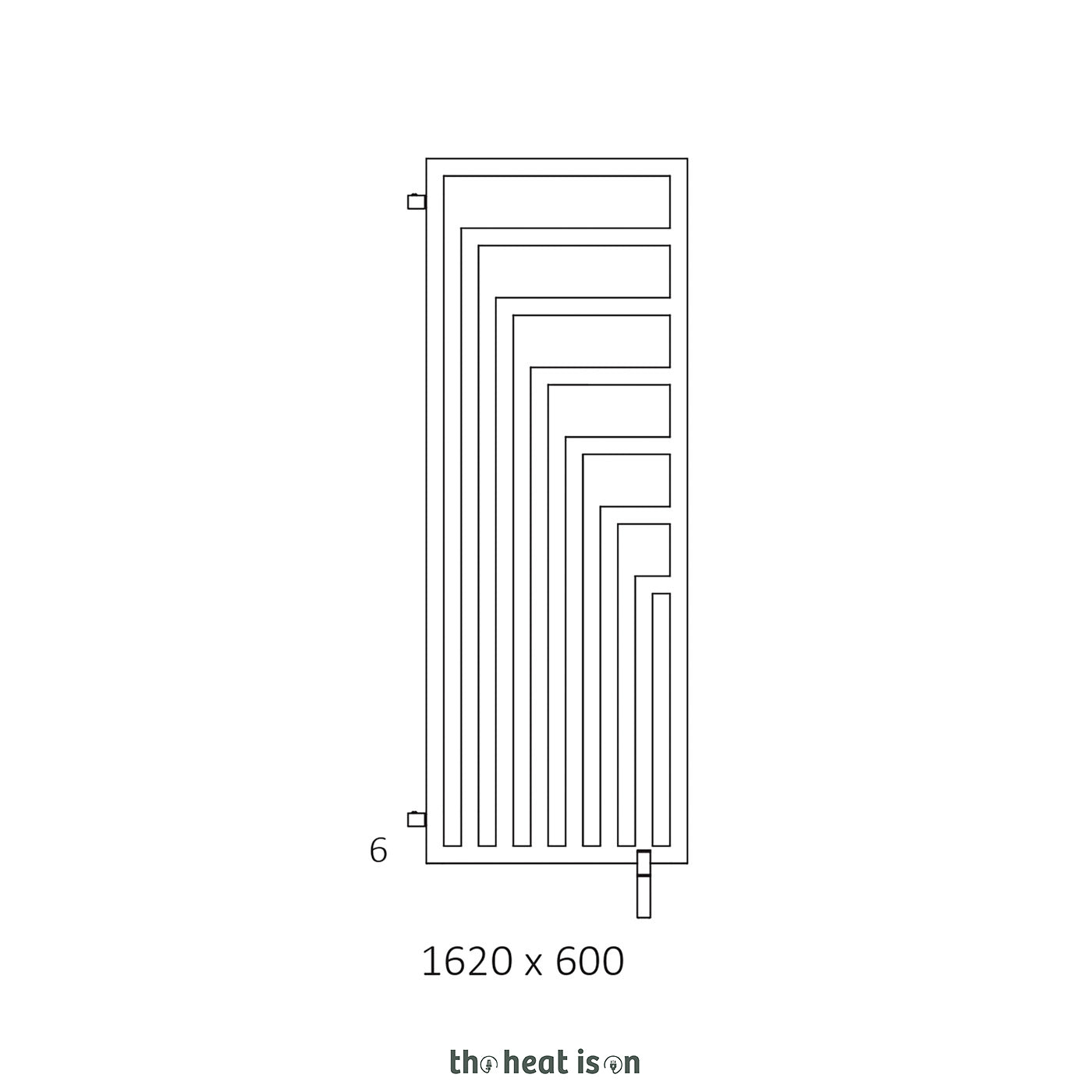 Terma ANGUS DW, 1620h x 600w(mm), 3088 BTUs, Vertical Designer Radiator, Salt & Pepper