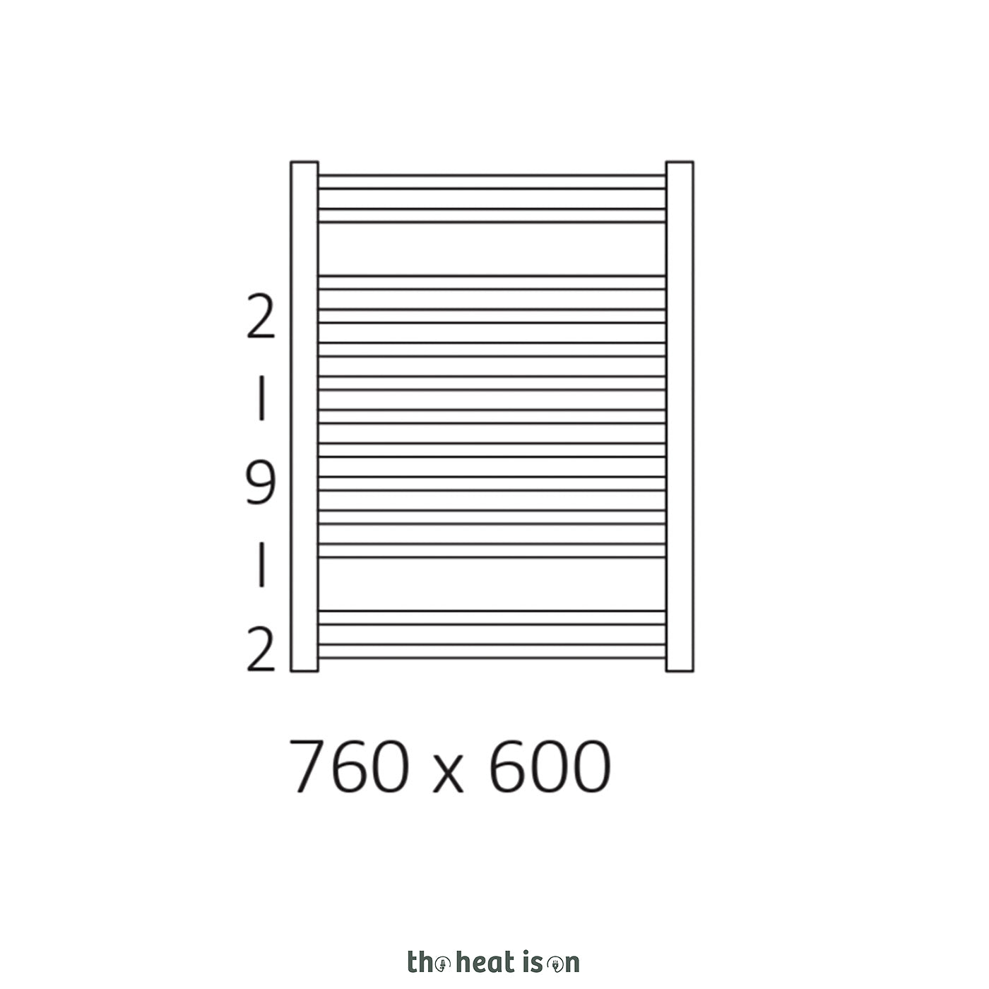 Terma BONE, 760h x 500w(mm), 1092 BTUs, Heated Towel Rail, RAL 1024 Matt Ochre Yellow