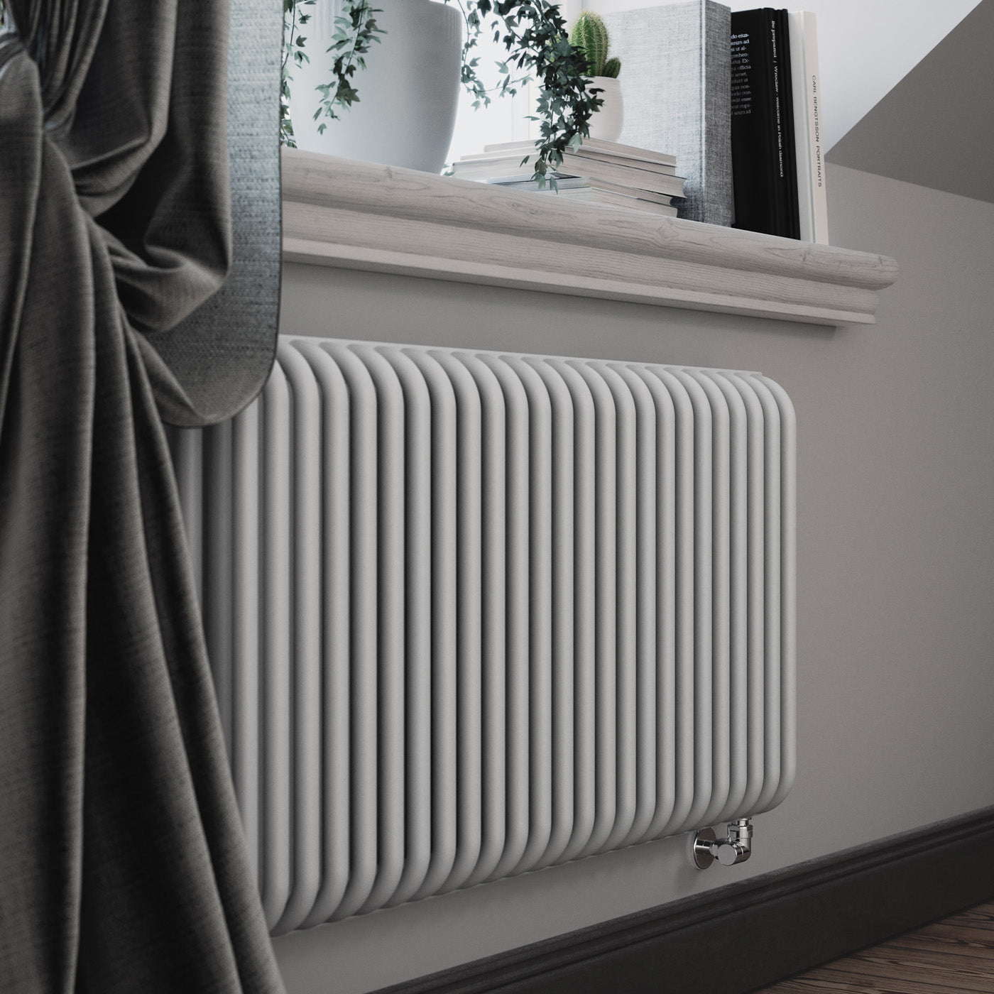 Terma DELFIN, 540h x 1020w(mm), 3607 BTUs Horizontal Designer Radiator, RAL 9016 Soft Matt White