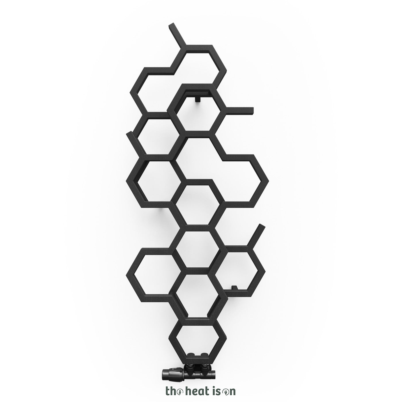 Terma HEX, 1220h x 486w(mm), 1181 BTUs, Vertical Designer Radiator, Metallic Black
