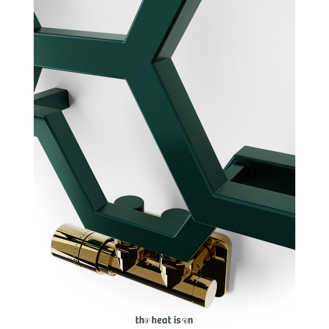 Terma HEX, 422h x 711w(mm), 648 BTUs, Horizontal Designer Radiator, Bottle Green