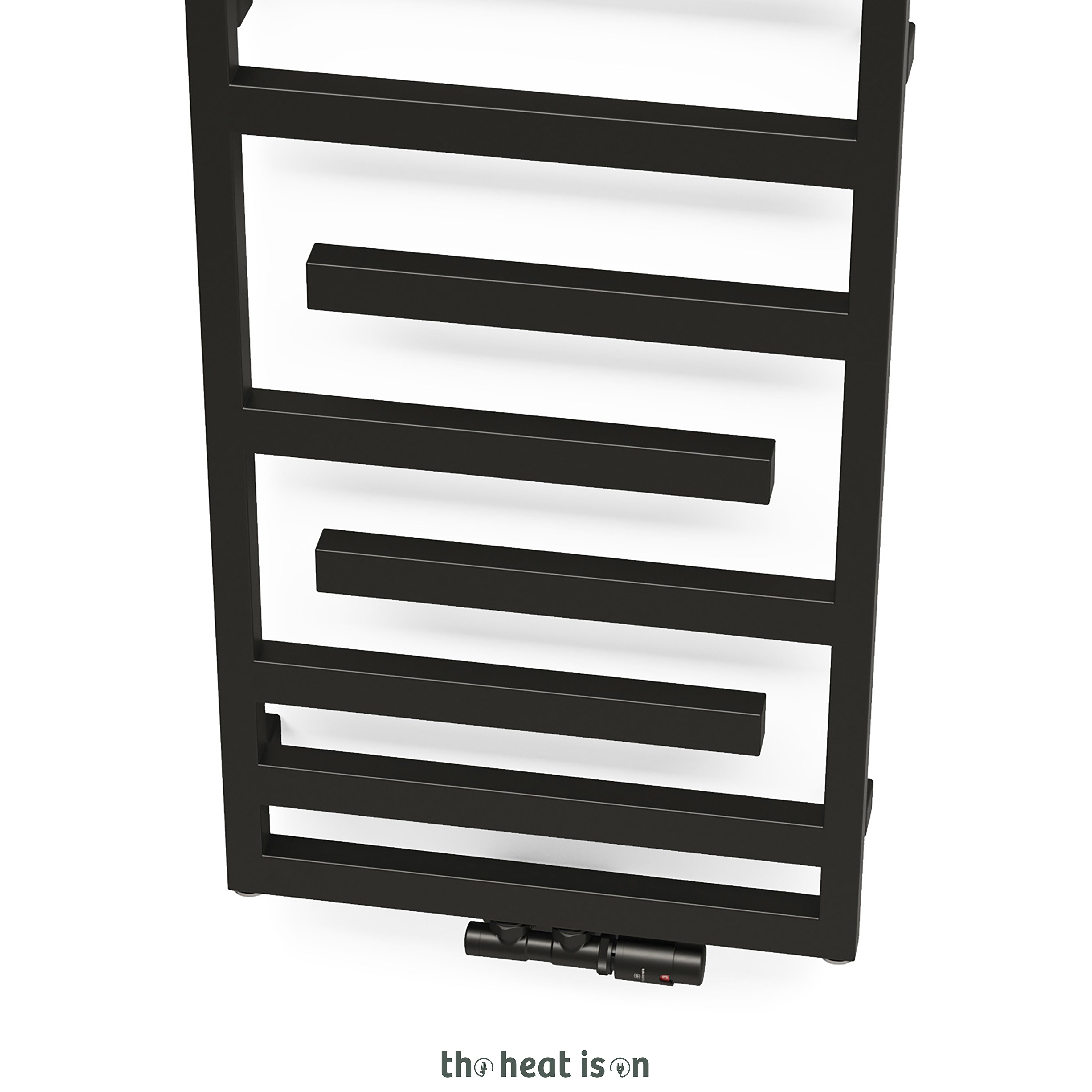 Terma JUNO, 880h x 500w(mm), 1232 BTUs Heated Towel Rail, RAL 9005 Matt Black