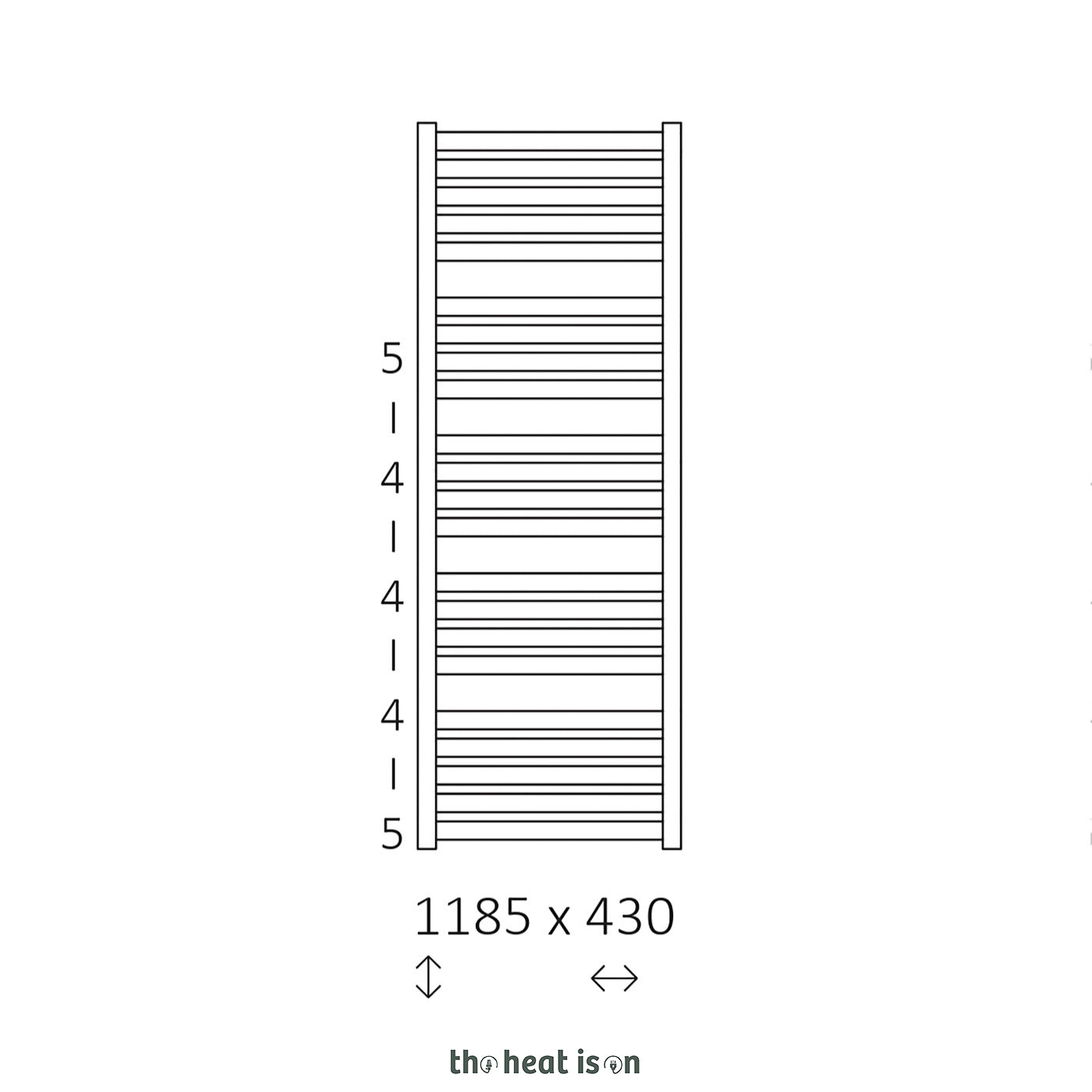 Terma MARLIN, 1185h x 430w(mm), 1593 BTUs, Heated Towel Rail, RAL 3028 Pure Matt Red