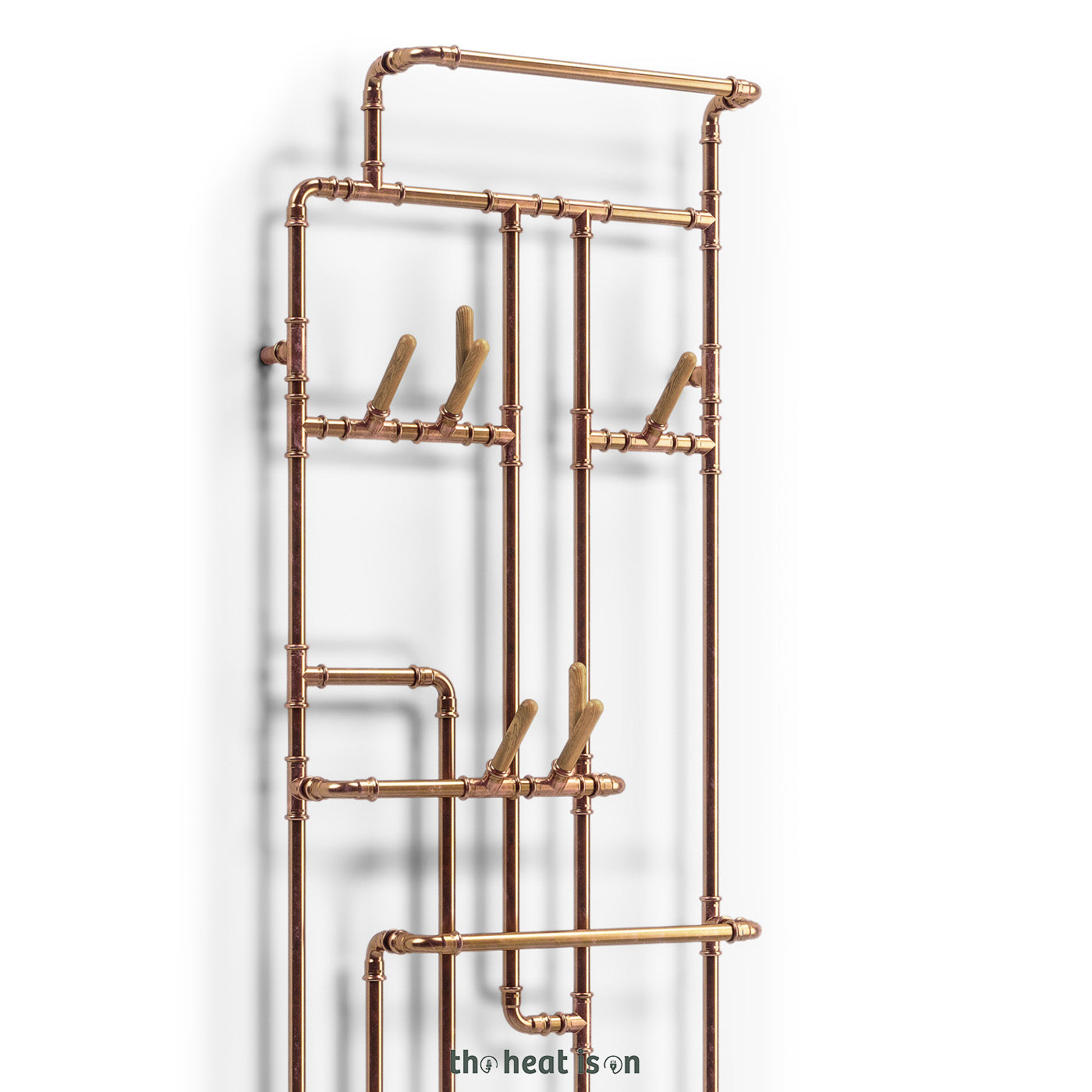 Terma PAJAK, 1400h x 531w(mm), 1447 BTUs, Vertical Designer Radiator, Raw Copper