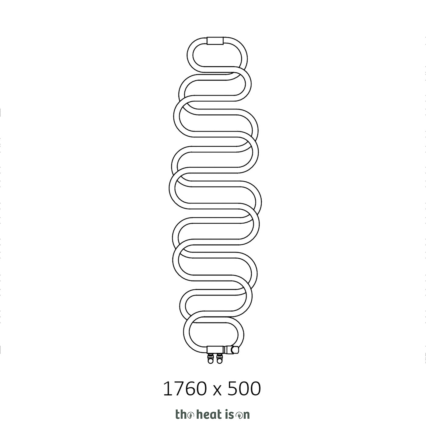 Terma PERLA, 1760h x 500w(mm), 2150 BTUs, Heated Towel Rail, RAL 9016 Matt White