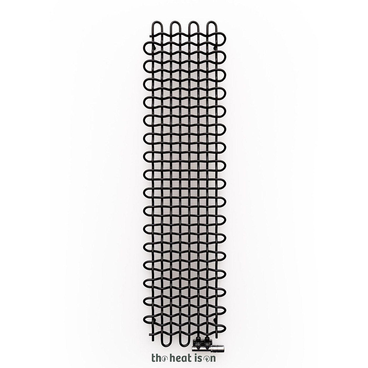 Terma PLC V, 1800h x 463w(mm), 2354 BTUs, Vertical Designer Radiator, RAL 9005 Matt Black