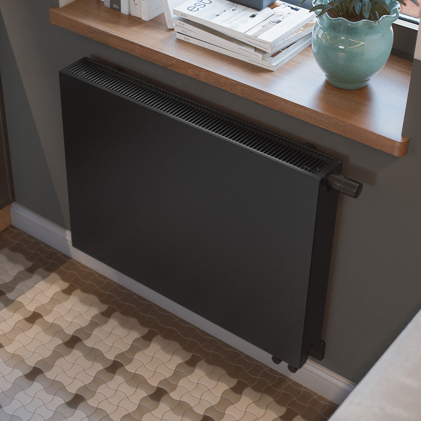 Terma SOLID, 600h x 800w(mm), 3785  BTUs Designer Radiator, RAL 9005 Matt Black