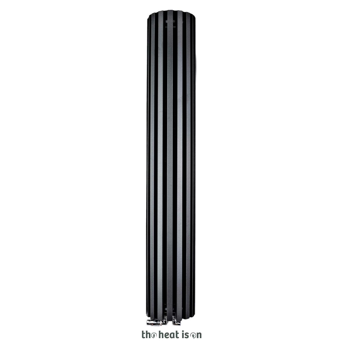 Terma TRIGA AN, 1900h x 280w(mm), 3590 BTUs Half Round Vertical Designer Radiator, Heban Black