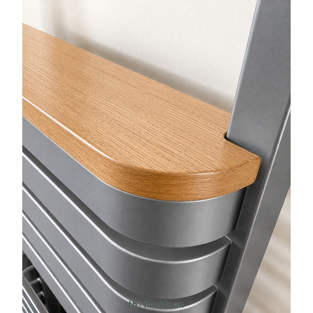 DQ TESORO, 1200h x 500w(mm), 2678 BTUs Heated Towel Rail, Inifintiy Steel (Metallic PVD Finish)
