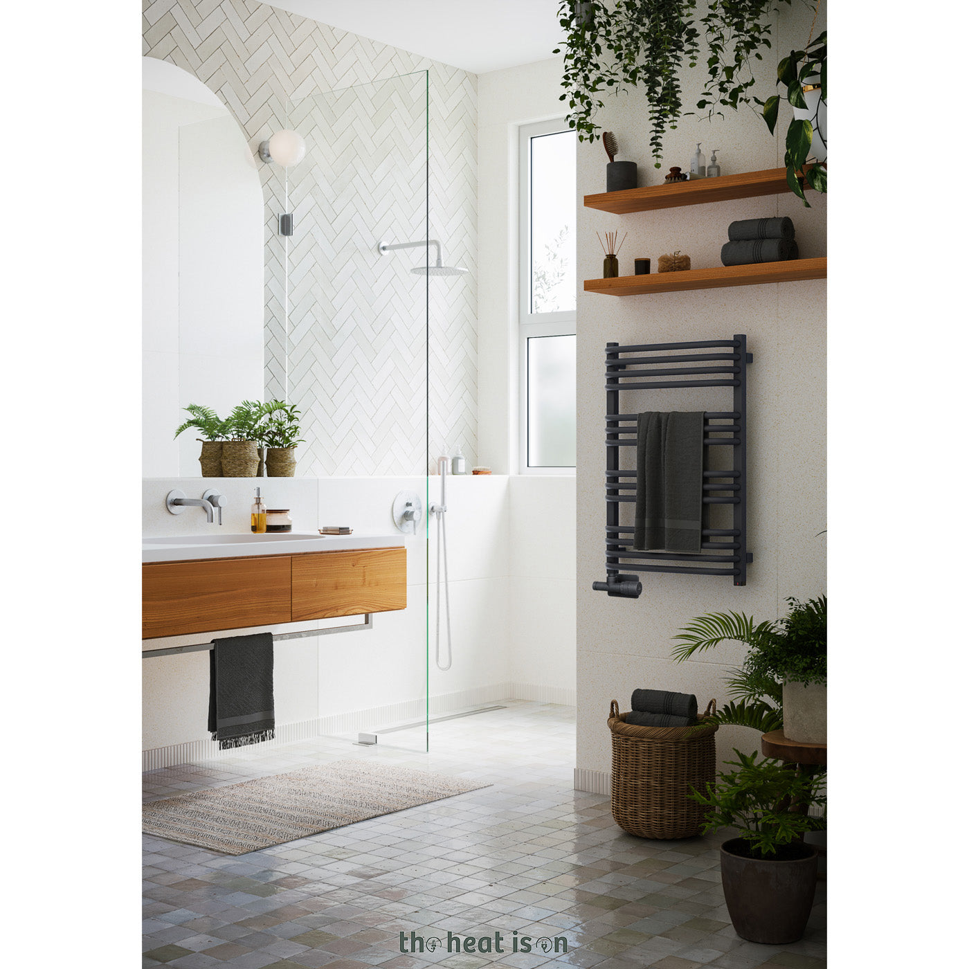 02-terma-alex-one-dual-fuel-towel-rail-760h-x-500wmm-1406-btus-400w-modern-grey-with-unico-dual-fuel-valve-in-chrome-internal-one-element-45-60oc