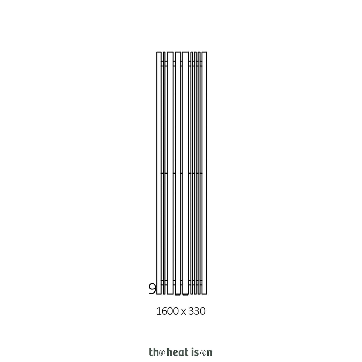 Terma SHERWOOD V, 1600h x 330w(mm), (50mm Central Connections) 2481 BTUs, Vertical Designer Radiator, Metallic Beige (aka Taupe Grey)