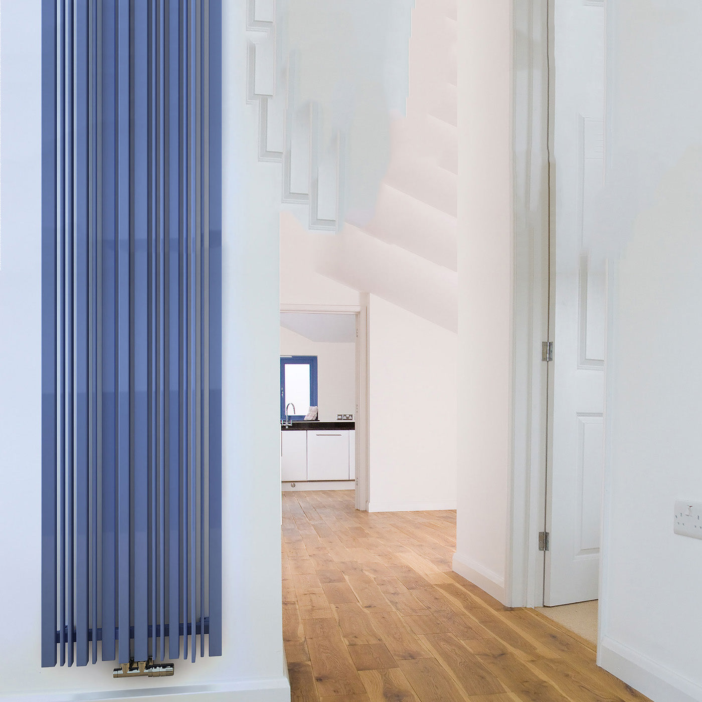 Terma SHERWOOD V, 1600h x 540w(mm), 4060 BTUs, Vertical Designer Radiator, RAL 5012 Matt Light Blue