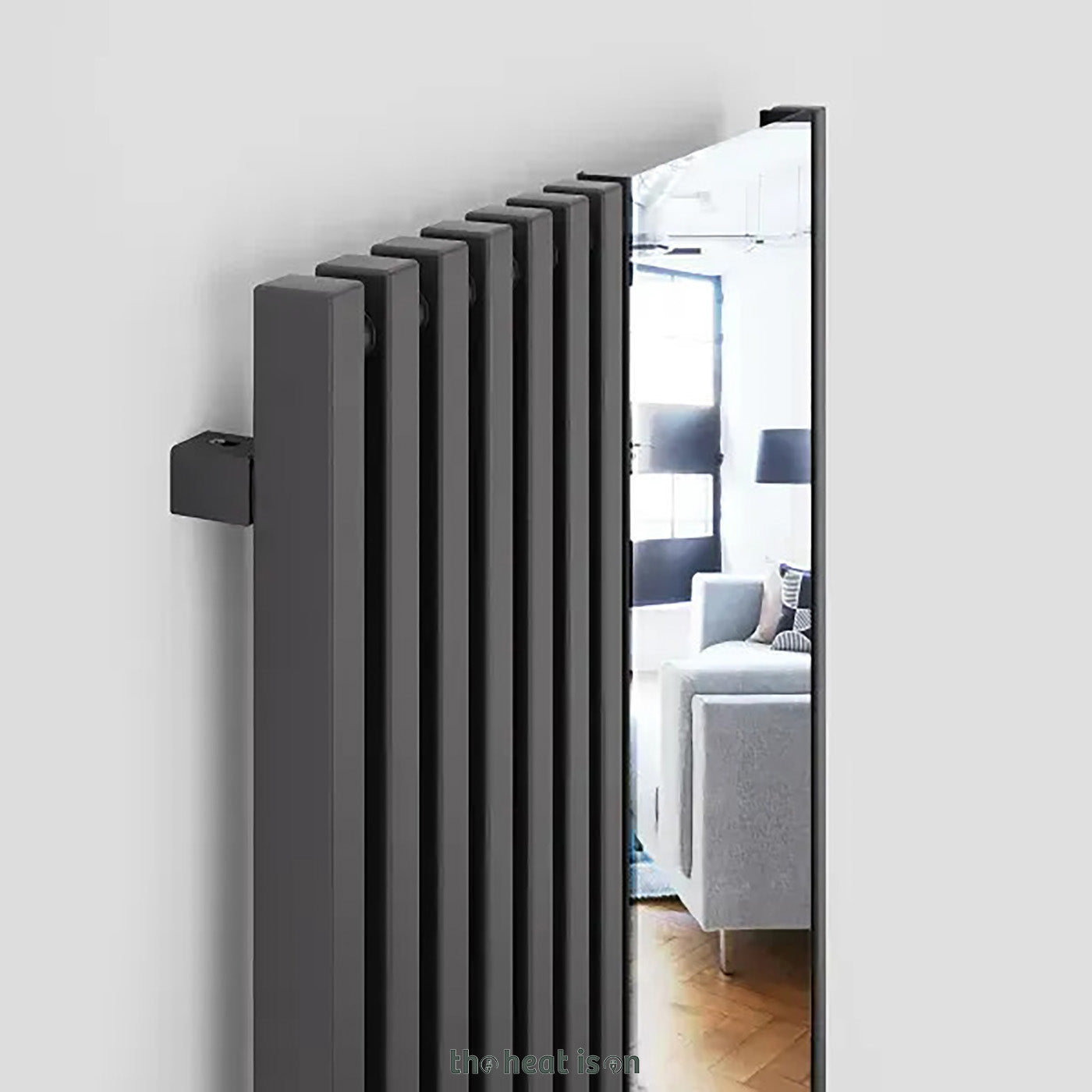 Terma TRIGA M, 1700h x 780w(mm), 2898 BTUs, Vertical Designer Radiator, Modern Grey