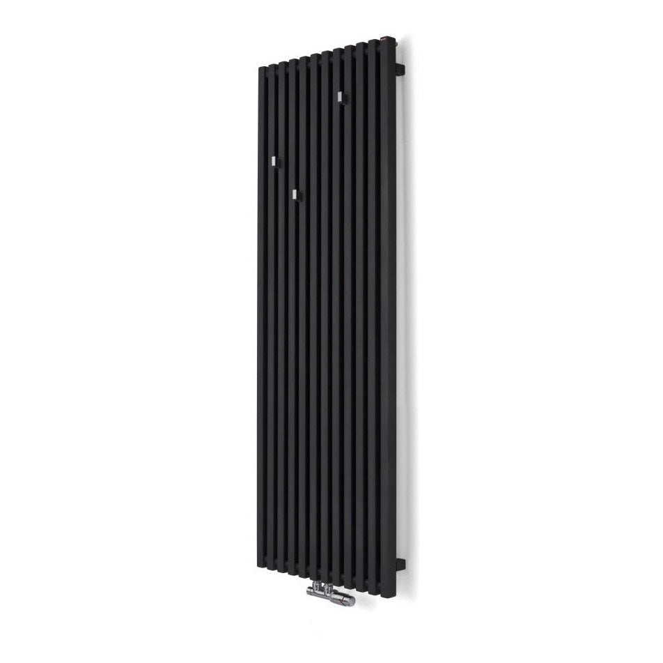 Terma TRIGA, 1900h x 580w(mm), 4920 BTUs, Vertical Designer Radiator, RAL 9005 Matt Black