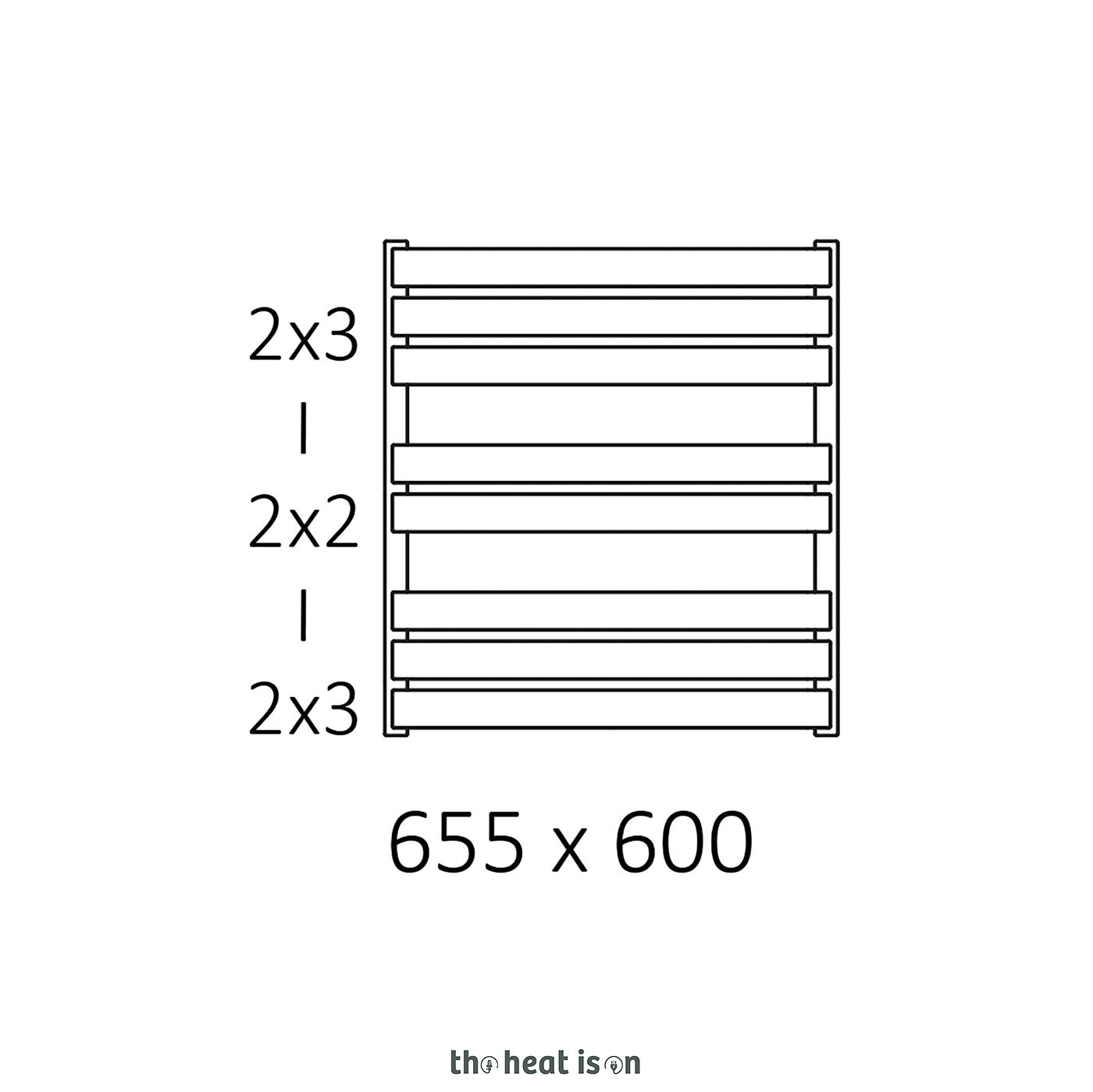 Terma WARP T BOLD, 655h x 600w(mm), 1858 BTUs Heated Towel Rail, RAL 4005 Matt Blue Lilac Purple
