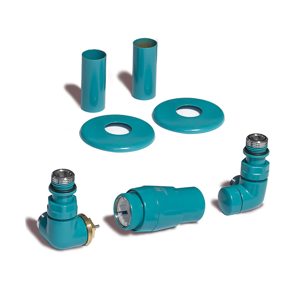02_-Thermostatic-Heated-Towel-Rail-Valves-_TRVs_-_-Pipe-Masking-_-Matt-Teal-_RAL-5018_-LEFT-SIDED_-3-AXIS-_CORNER_-VISION