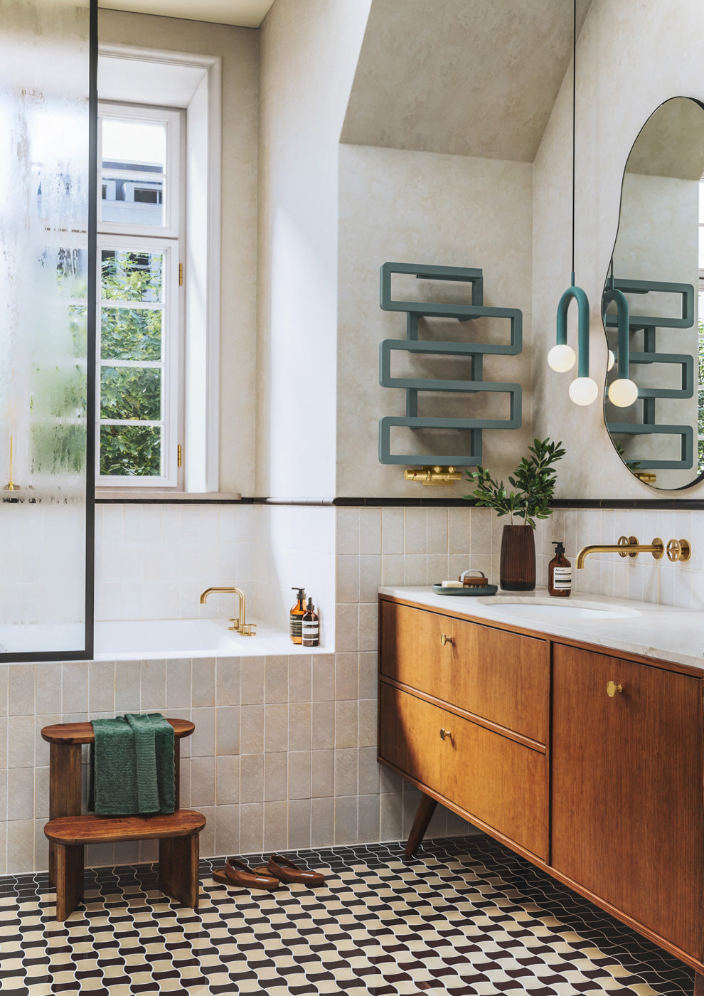 02_Terma-BOOKIE_-655h-x-500w_mm_-1278-BTUs-Heated-Towel-Rail_-Anodic-Malachite-Green