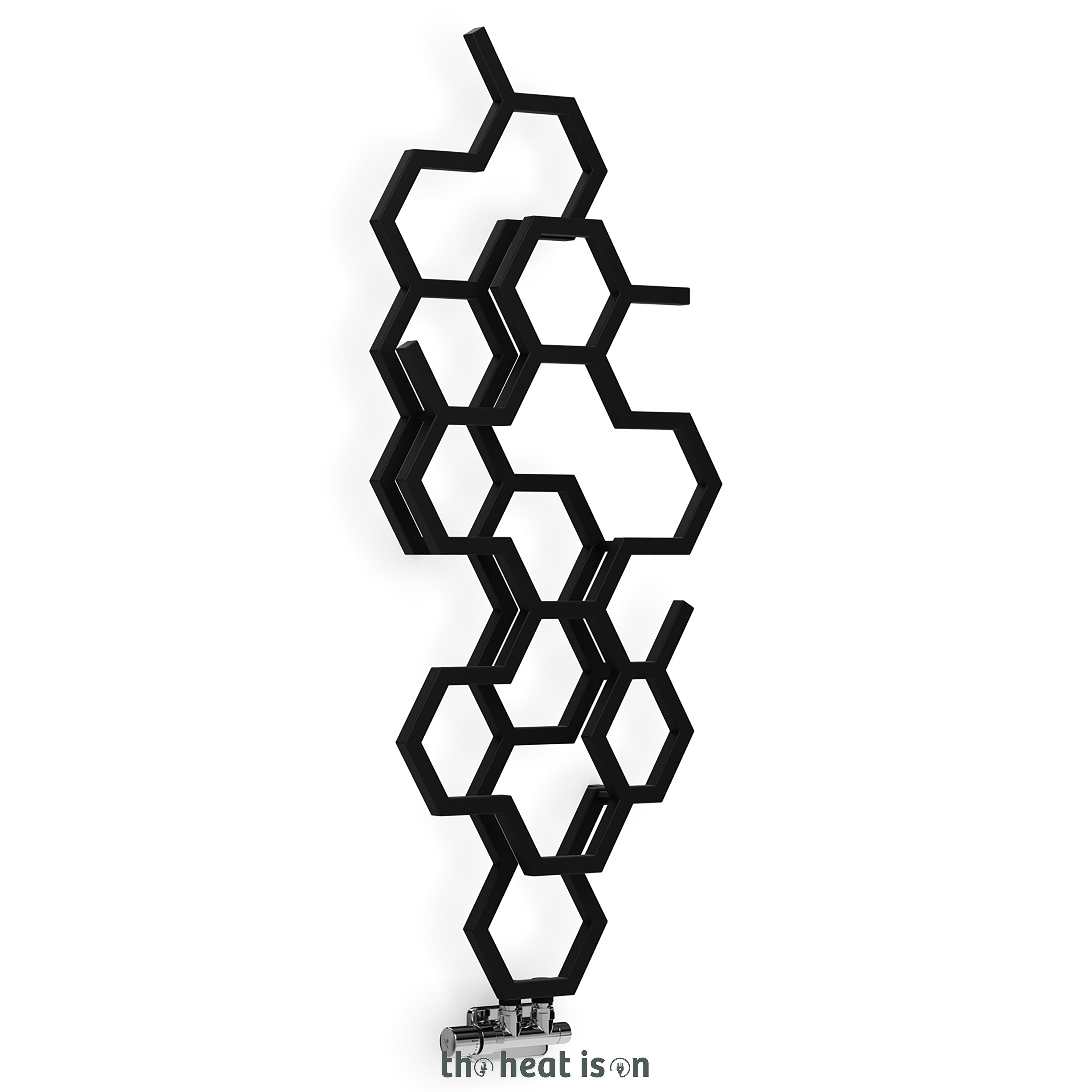 Terma HEX, 1220h x 486w(mm), 1180 BTUs Designer Radiator, Soft 9005 (Matt Black)