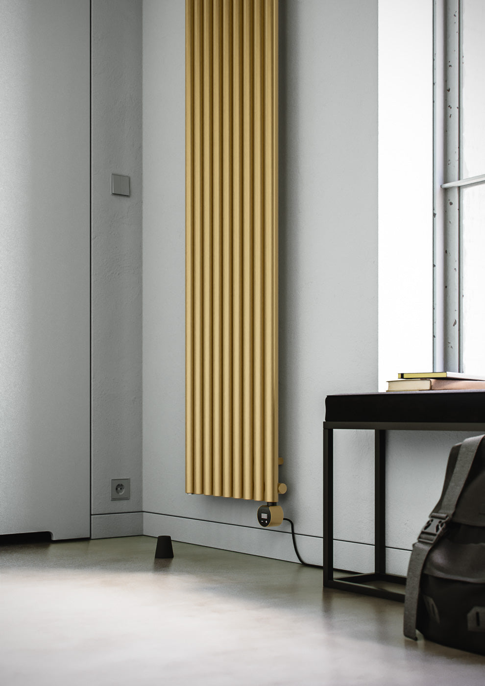 02_Terma-ROLO-ROOM-E-_Wi-Fi_-UK-plug_-1800h-x-370w_mm_-0.8-Kw-Electric-Radiator_-Matt-Brass