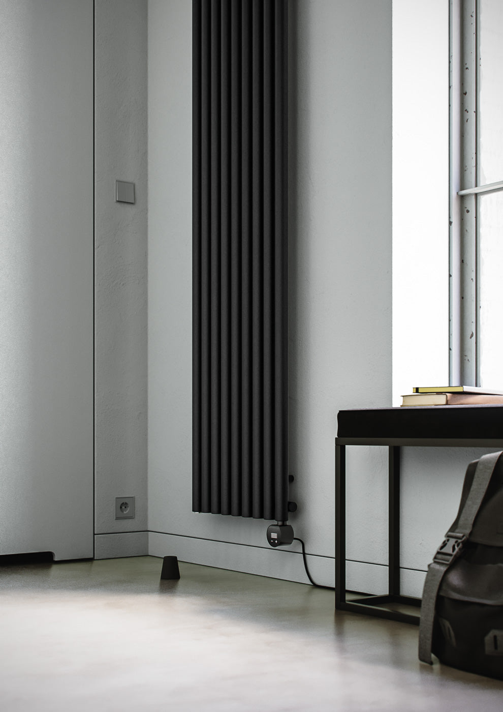 02_Terma-ROLO-ROOM-E-_Wi-Fi_-UK-plug_-1800h-x-370w_mm_-0.8-Kw-Electric-Radiator_-Textured-Heban-Black