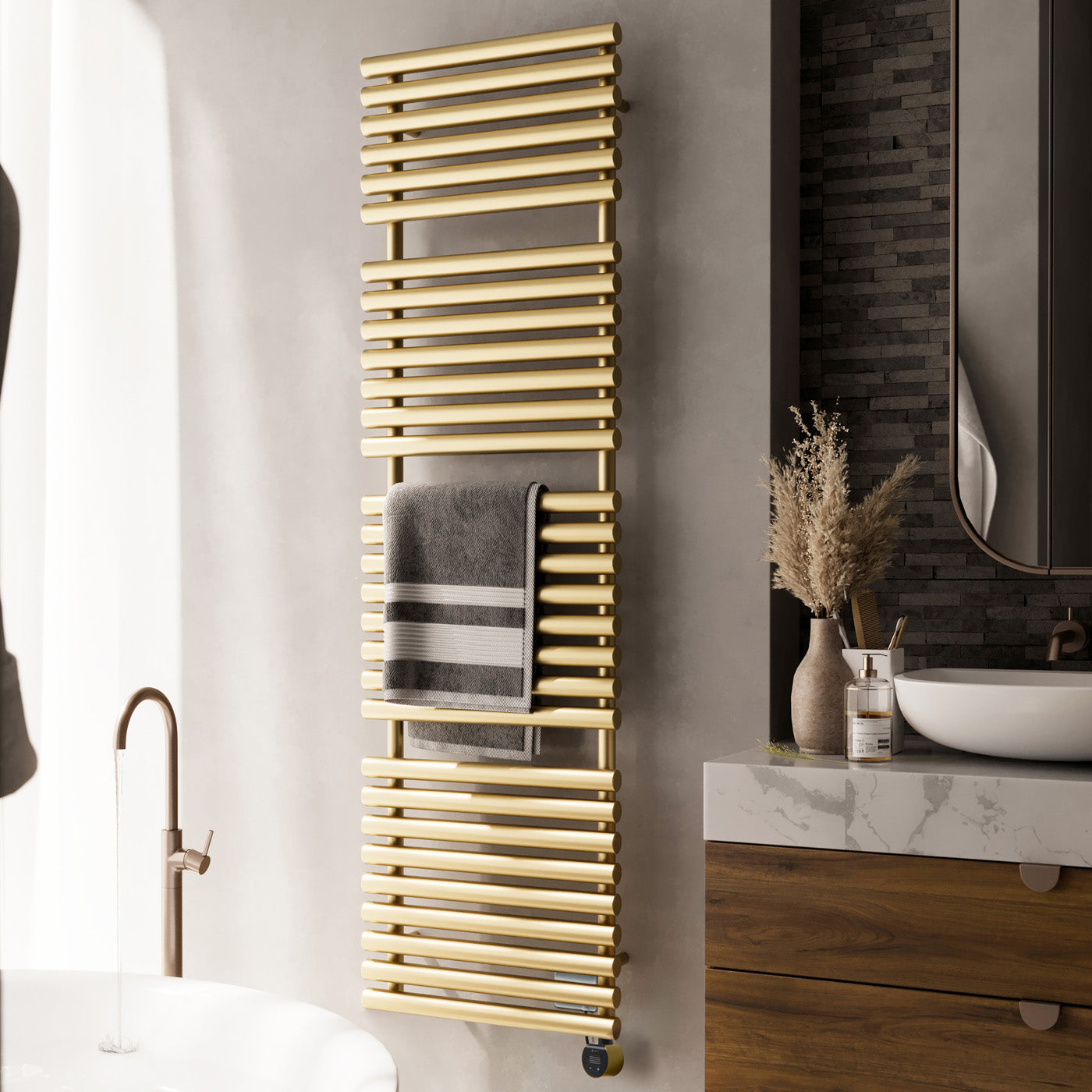 02_Terma-ROLO-TOWEL-_Wi-Fi_-15-28-deg._-1800h-x-520w_mm_-1000w-Electric-Towel-Rail_-Matt-Brass-_matching-colour-element