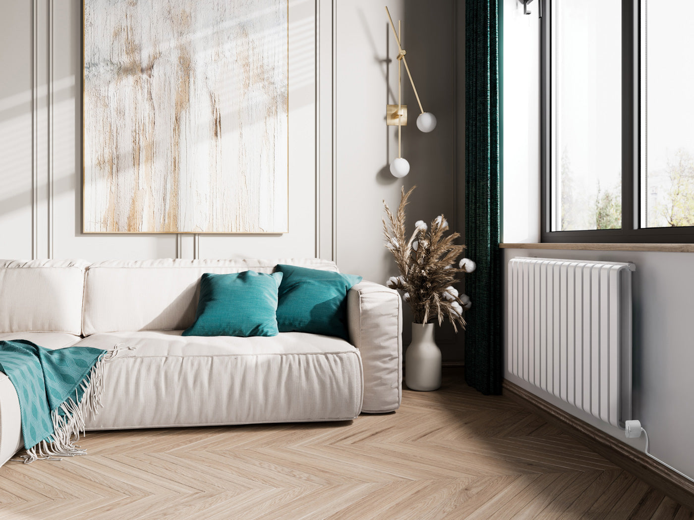 02_Terma-WARP-ROOM-E-_Wi-Fi_-UK-plug_-630h-x-1045w_mm_-1.2-Kw-Electric-Radiator_-Super-Matt-White-_RAL-9016