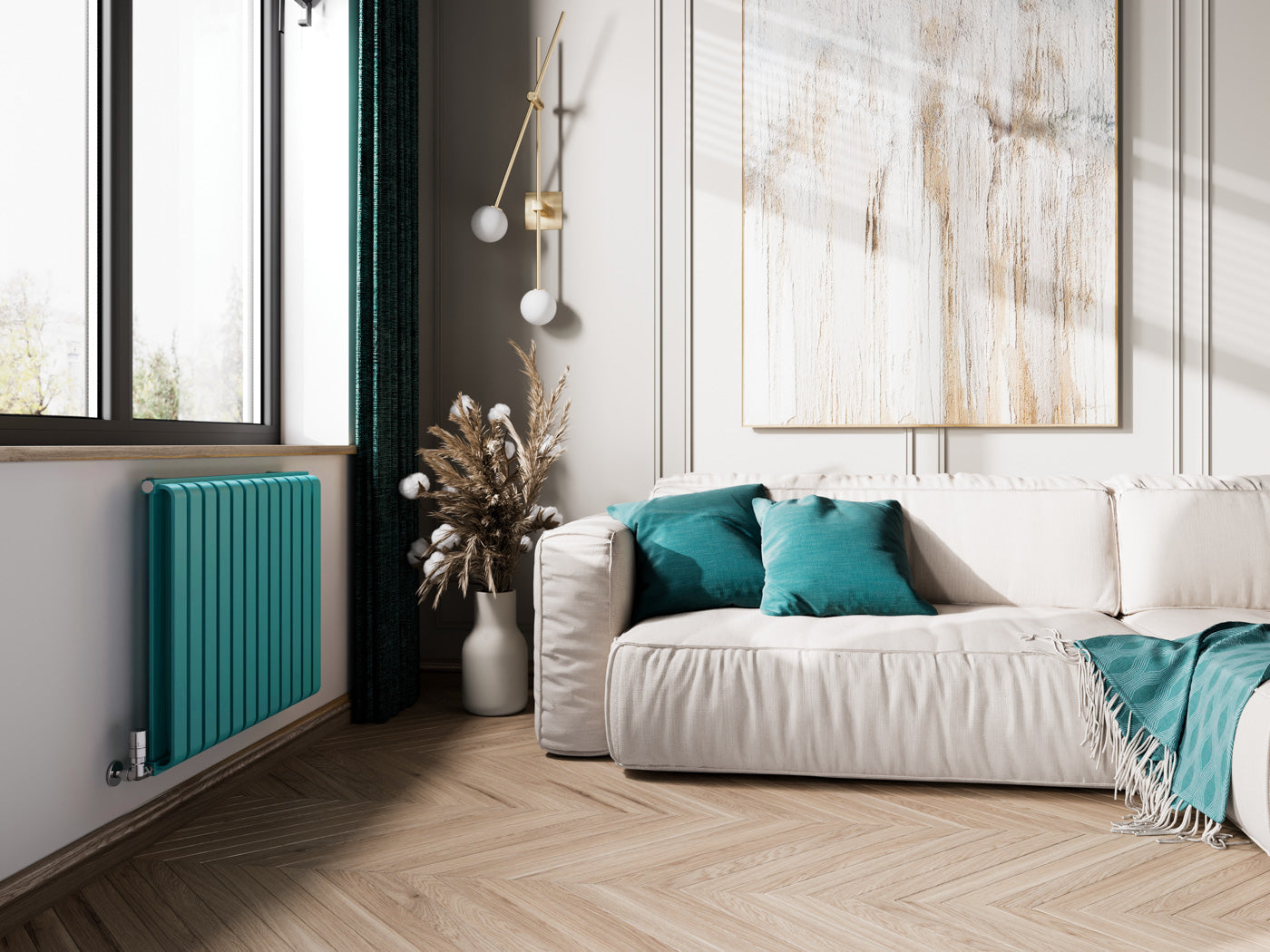 02_Terma-WARP-ROOM_-630h-x-785w_mm_-2960-BTUs-Heated-Towel-Rail_-RAL-5018-_Matt_-Teal