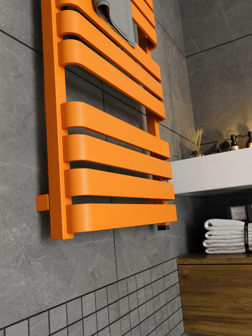 02_Terma-WARP-T-ONE-_internalised-element-45_60-deg._-1110h-x-500w_mm_-600w-Electric-Towel-Rail_-Matt-Orange-_RAL-2003