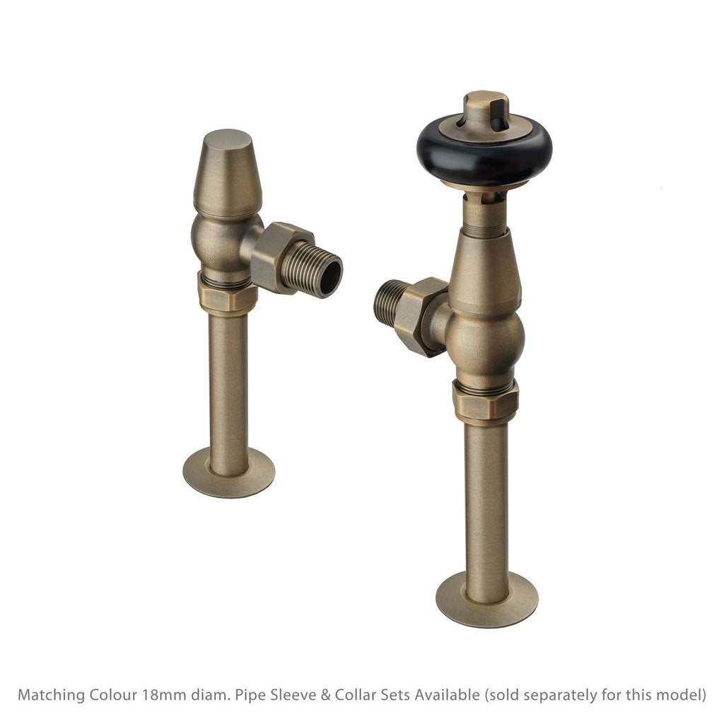 Brass Traditional Radiator Valves TRVs Angled Left or Right