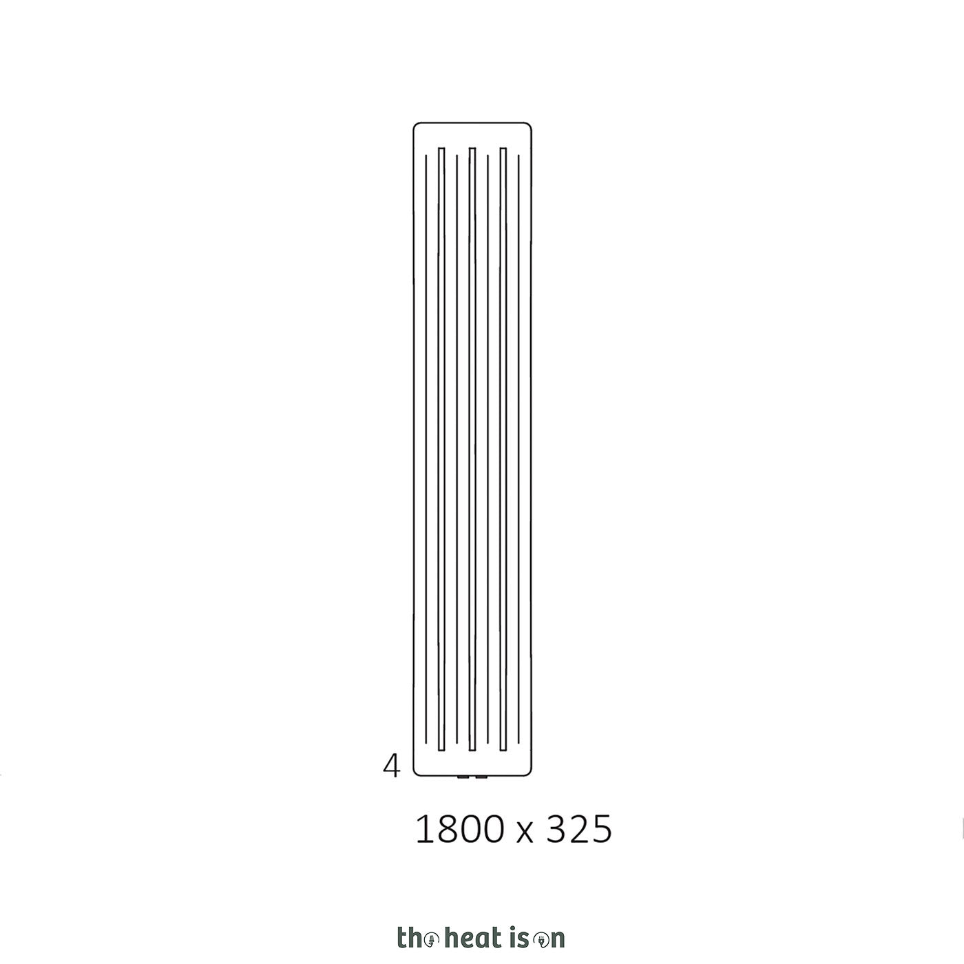 Terma AERO V, 1800h x 325w(mm), 1795 BTUs, Vertical Designer Radiator, RAL 2003 Matt Orange