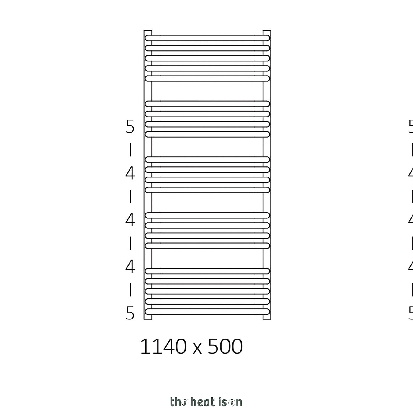 Terma ALEX, 1140h x 500w(mm), 2017 BTUs, Heated Towel Rail, California Beige