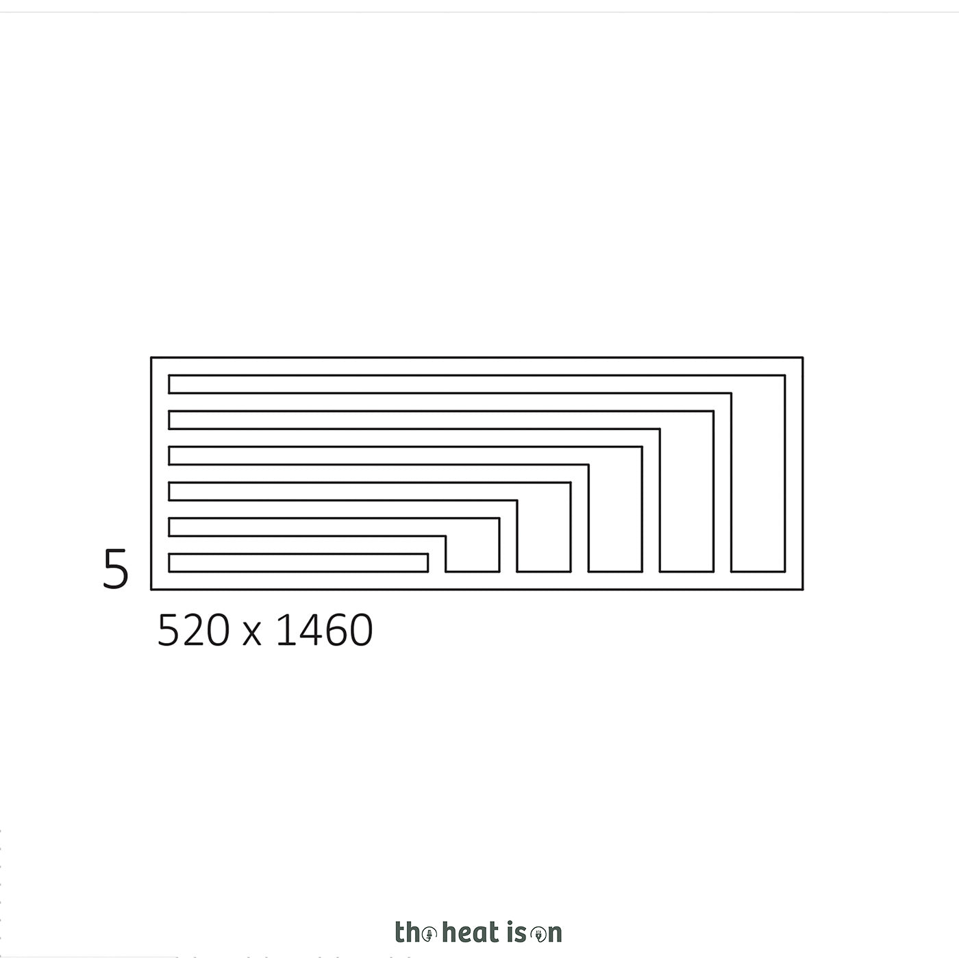 Terma ANGUS H, 520h x 1460w(mm), 2320 BTUs, Horizontal Designer Radiator, RAL 9005 Matt Black