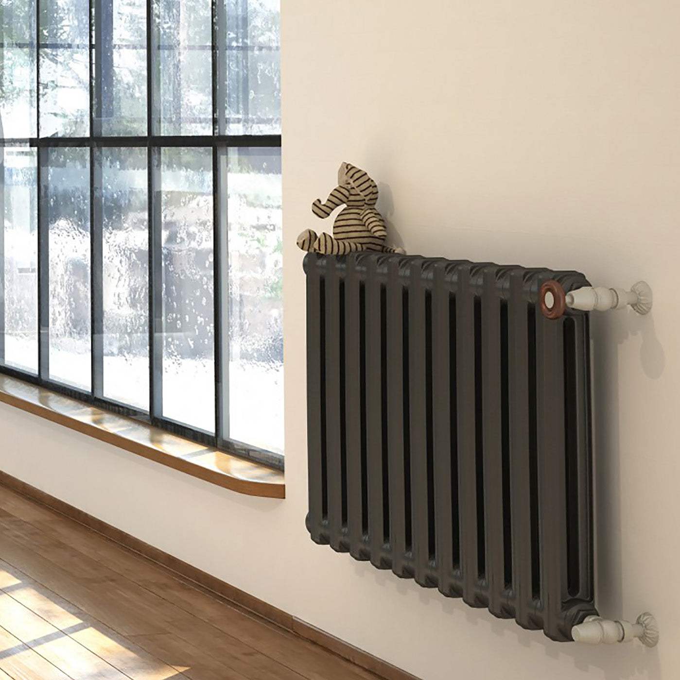 Terma BART, 580h x 934w(mm), 2730 BTUs, Cast Iron Radiator, 11 sections, Raw Metal