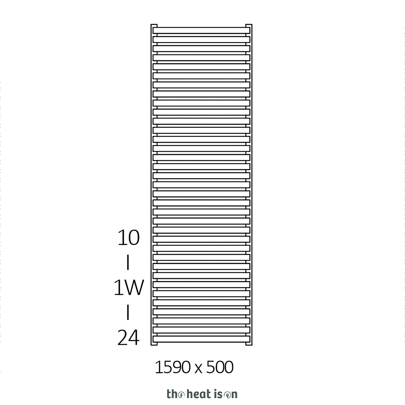 Terma CITY, 1590h x 500w(mm), 3027 BTUs, Heated Towel Rail, Anodic Gold
