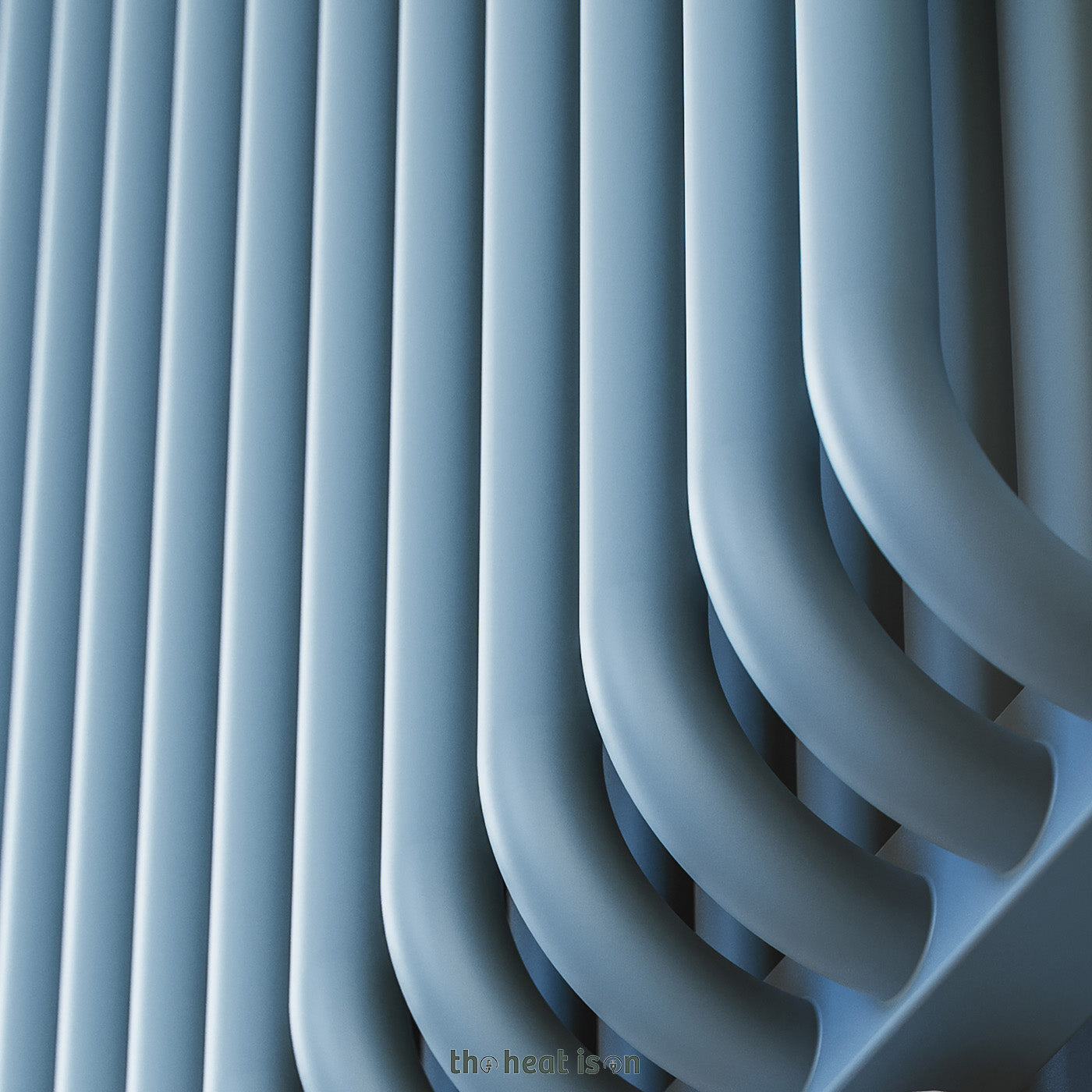 Terma DELFIN, 540h x 1020w(mm), 3607 BTUs, Horizontal Designer Radiator, RAL 5024 Matt Pastel Blue